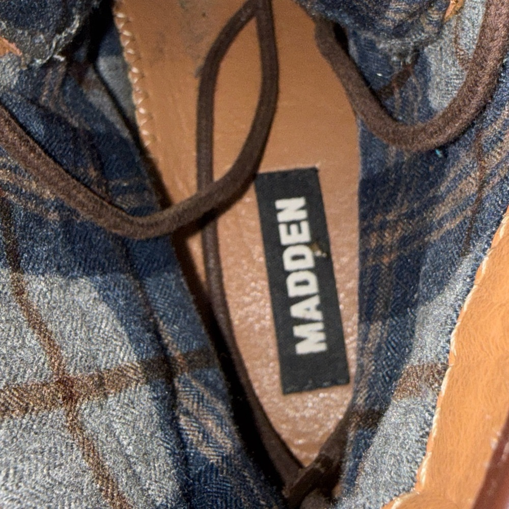 Madden‎ - Men’s Brown Leather & Canvas Lace‑Up Boots - Size 9.5 - Picture 10 of 11